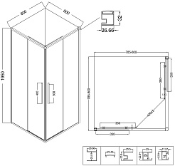 Niagara Душевой уголок Nova 80x80 NG-6622-34 – фотография-13